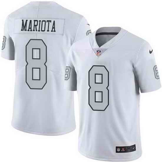 Nike Raiders 8 Marcus Mariota White Men Stitched NFL Limited Rush Jersey